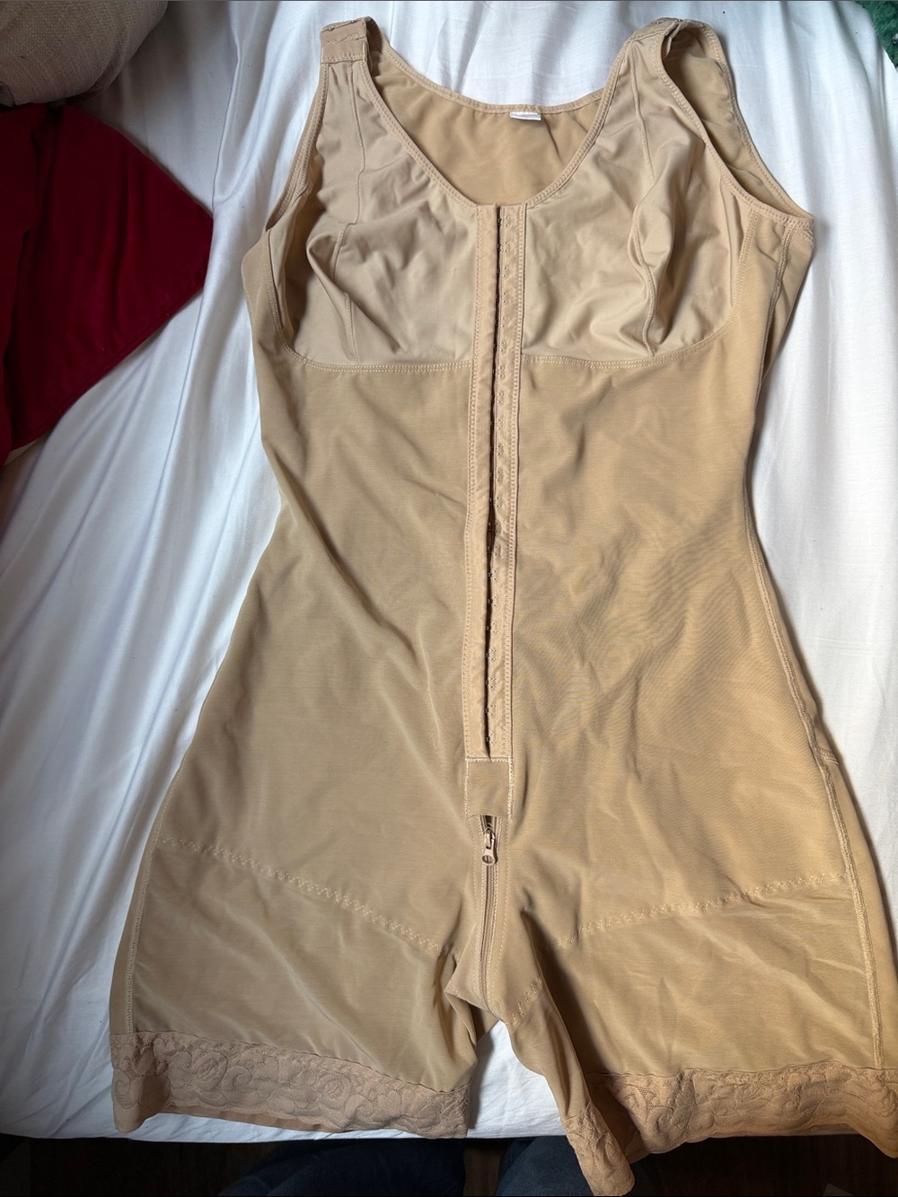 Women's Nude Full-Body Shape wear Faja Bodysuit with Front Zipper